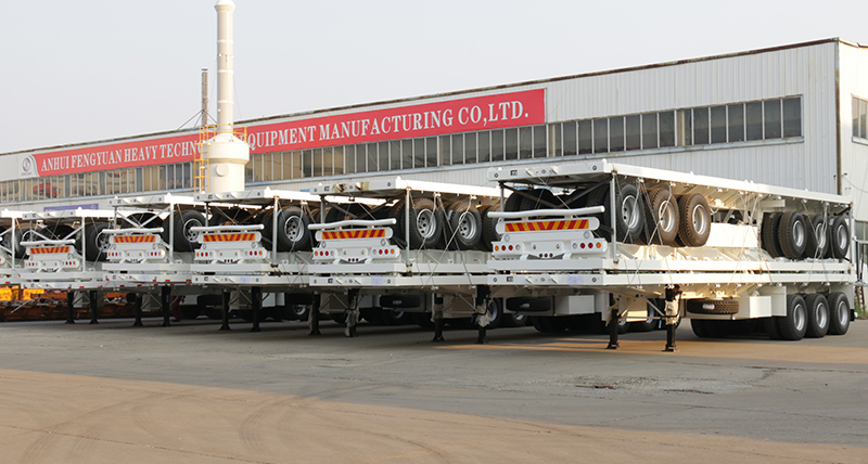 transporting flatbed semi trailer